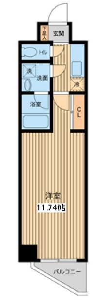 プロスペクト門前仲町　102号室　間取り