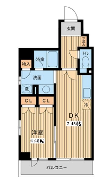 プロスペクト門前仲町　410号室　間取り