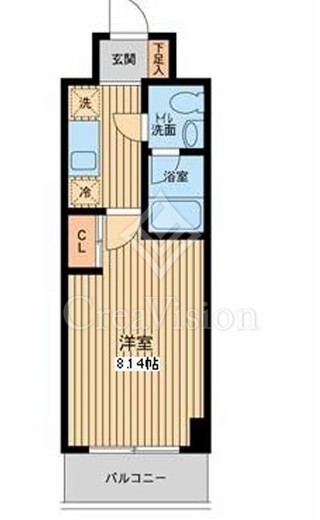 プロスペクト門前仲町　408号室　間取り
