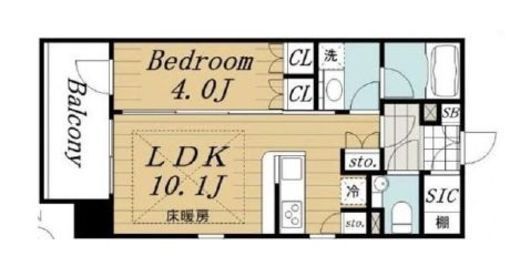 クレヴィア森下駅前　603号室　間取り