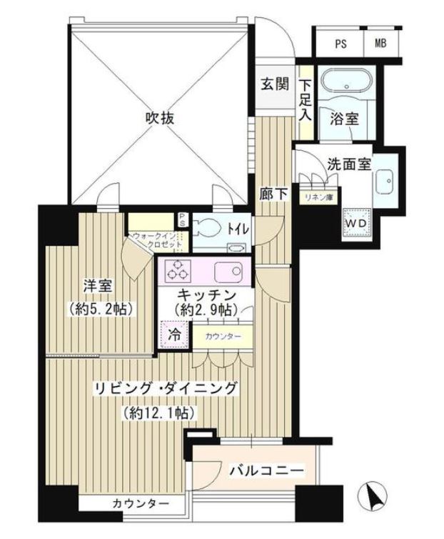 グランスイート虎ノ門　1403号室　間取り