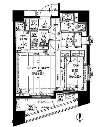 プライア渋谷　1301号室　間取り