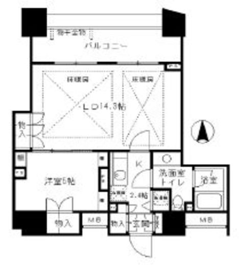 プライア渋谷　802号室　間取り