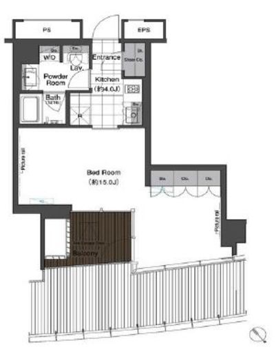 スカイハウス浜離宮　1305号室　間取り