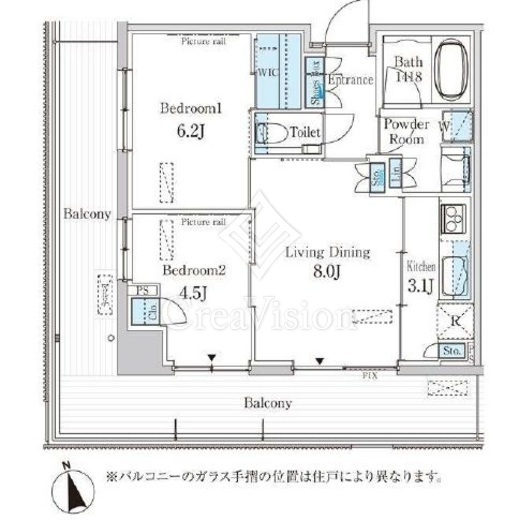 パークアクシス柏の葉　1308号室　間取り