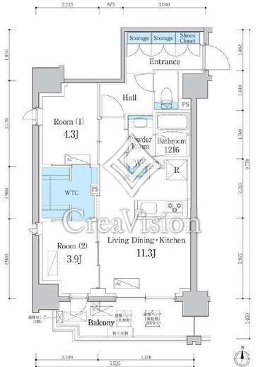 デュオフラッツ台東三ノ輪　202号室　間取り