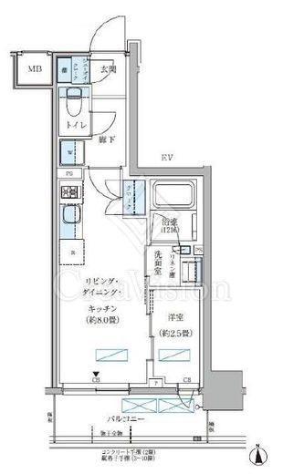 パークアクシス大森山王　303号室　間取り