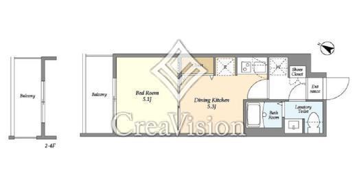 ＦＵＳＩＯＮ　池袋　ＷＥＳＴ　201号室　間取り