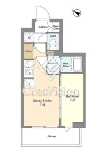 ＦＵＳＩＯＮ　池袋　ＷＥＳＴ　404号室　間取り