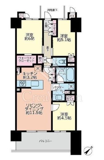 プレミスト鶴見花月総持寺ステーションフロント　505号室　間取り