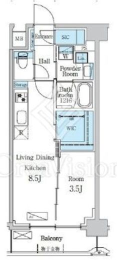 デュオフラッツ一之江Ｅａｓｔ　202号室　間取り