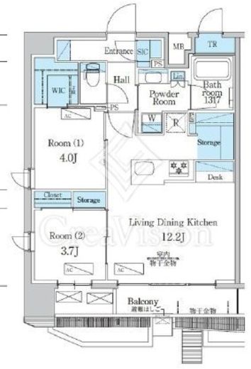 デュオフラッツ一之江Ｅａｓｔ　406号室　間取り