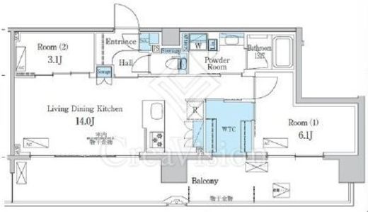 デュオフラッツ一之江Ｅａｓｔ　502号室　間取り