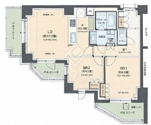 イノベイシア恵比寿　5F1号室　間取り