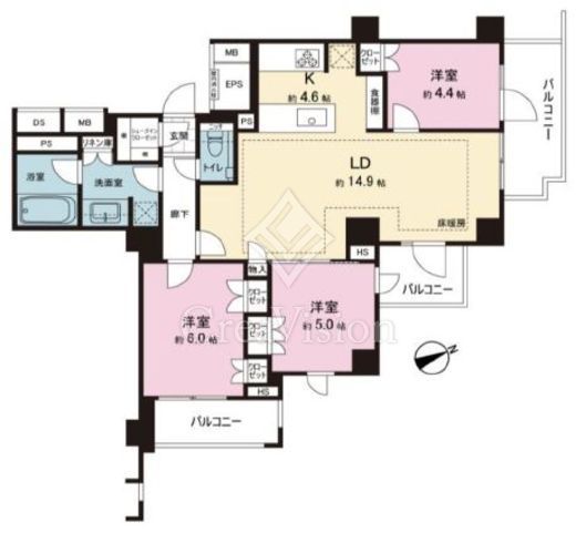 イノベイシア恵比寿　608号室　間取り