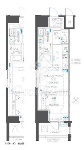 ZOOM立川曙町　1301号室　間取り