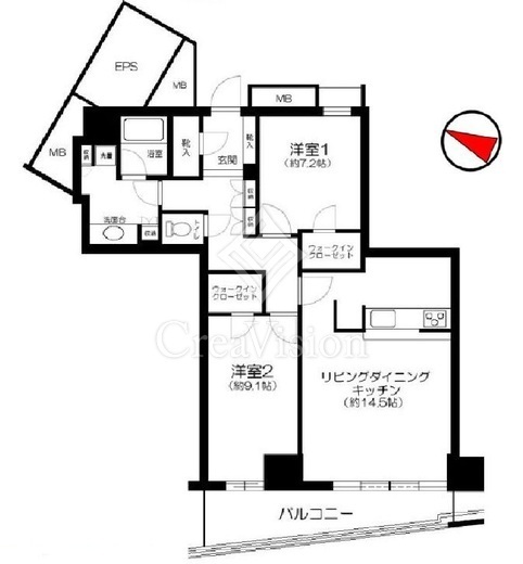 キャピタルマークタワー　3703号室　間取り