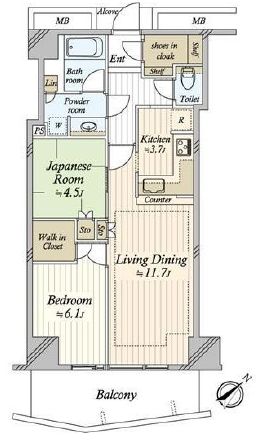 キャピタルマークタワー　2111号室　間取り