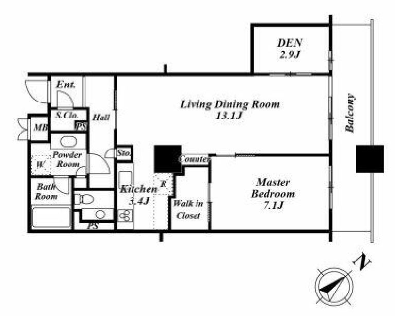 オリゾンマーレ　12F号室　間取り