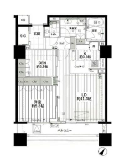 オリゾンマーレ　508号室　間取り