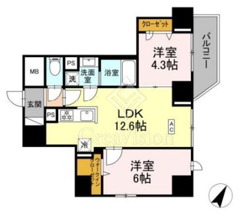 K.H.Mビル　302号室　間取り