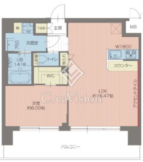 プレジオ葛西ASIAN　1302号室　間取り