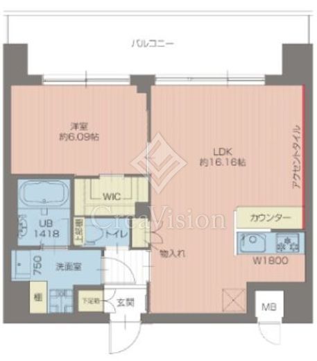 プレジオ葛西ASIAN　607号室　間取り