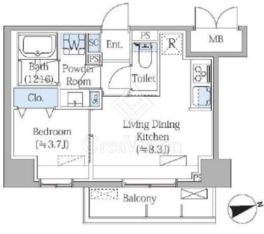 Ｇｒａｎｄ　Ｍａｒｋ　Ｒｅｓｉｄｅｎｃｅ大森　1007号室　間取り