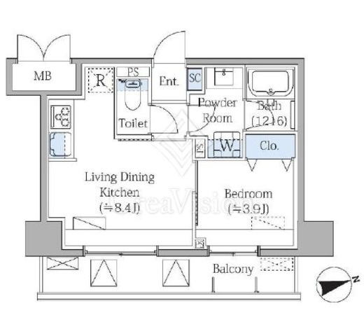Ｇｒａｎｄ　Ｍａｒｋ　Ｒｅｓｉｄｅｎｃｅ大森　1006号室　間取り