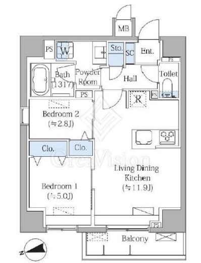 Ｇｒａｎｄ　Ｍａｒｋ　Ｒｅｓｉｄｅｎｃｅ大森　503号室　間取り