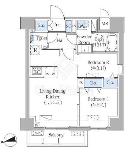 Ｇｒａｎｄ　Ｍａｒｋ　Ｒｅｓｉｄｅｎｃｅ大森　601号室　間取り