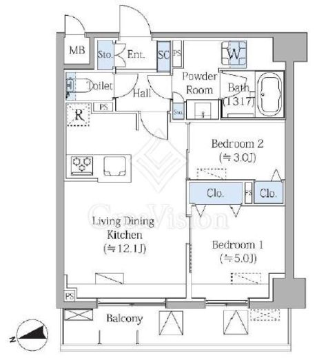 Ｇｒａｎｄ　Ｍａｒｋ　Ｒｅｓｉｄｅｎｃｅ大森　602号室　間取り