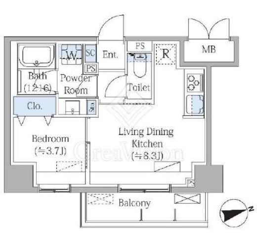 Ｇｒａｎｄ　Ｍａｒｋ　Ｒｅｓｉｄｅｎｃｅ大森　607号室　間取り