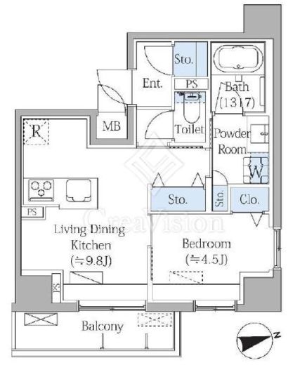 Ｇｒａｎｄ　Ｍａｒｋ　Ｒｅｓｉｄｅｎｃｅ大森　805号室　間取り