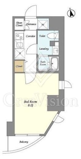 Ｖｉｌｌａ　Ｃｒｅｓｔ　Ｈｉｇａｓｈｉ　Ｕｅｎｏ　402号室　間取り