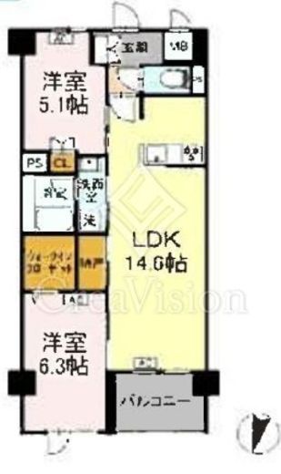 ロイジェント豊島園　221号室　間取り