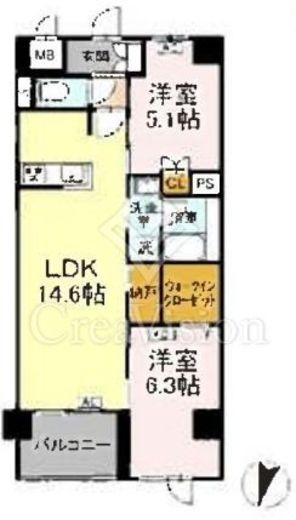 ロイジェント豊島園　222号室　間取り