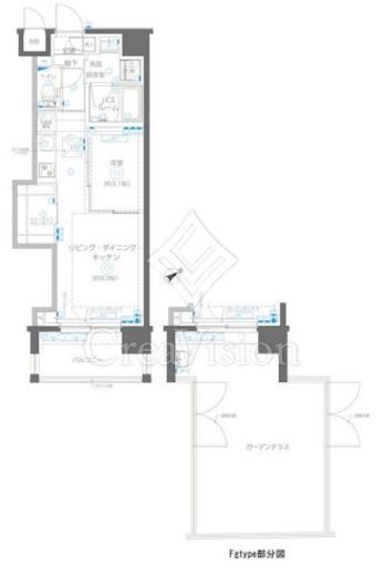 ZOOM立川CinemaSite　104号室　間取り