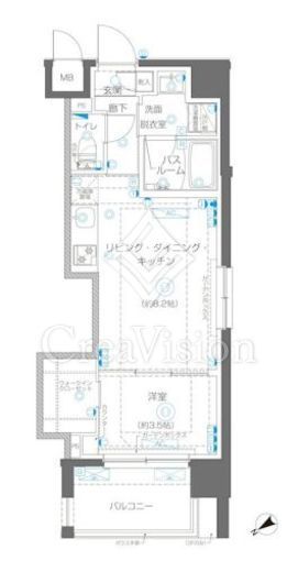 ZOOM立川CinemaSite　204号室　間取り
