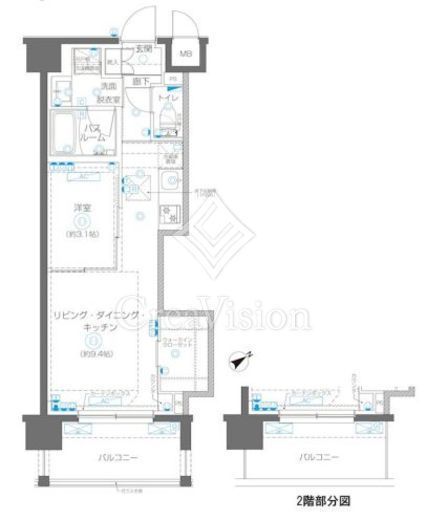 ZOOM立川CinemaSite　407号室　間取り