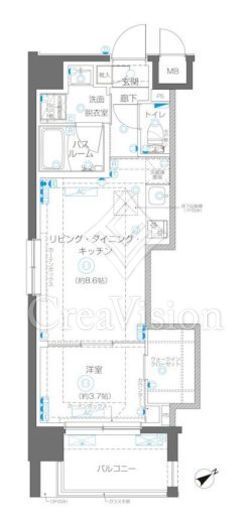 ZOOM立川CinemaSite　505号室　間取り