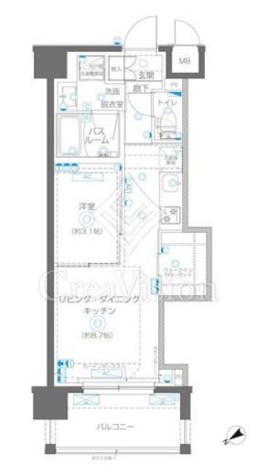ZOOM立川CinemaSite　203号室　間取り