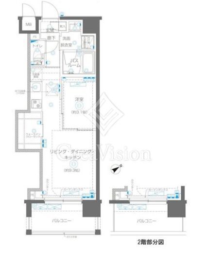ZOOM立川CinemaSite　208号室　間取り