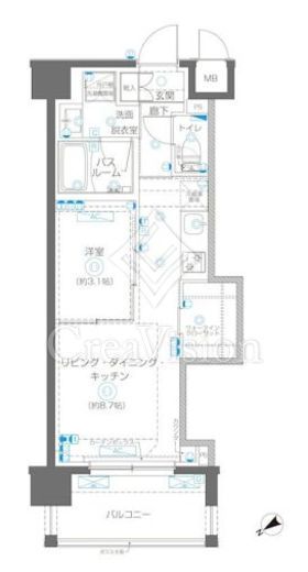 ZOOM立川CinemaSite　403号室　間取り