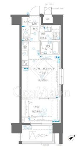 ZOOM立川CinemaSite　409号室　間取り