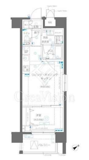 ZOOM立川CinemaSite　509号室　間取り
