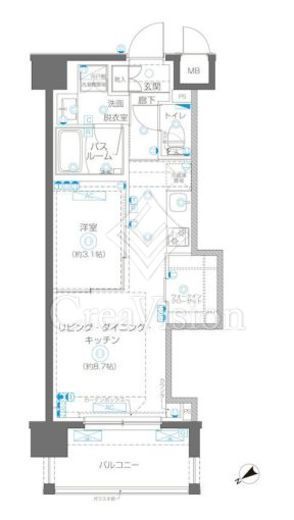 ZOOM立川CinemaSite　603号室　間取り