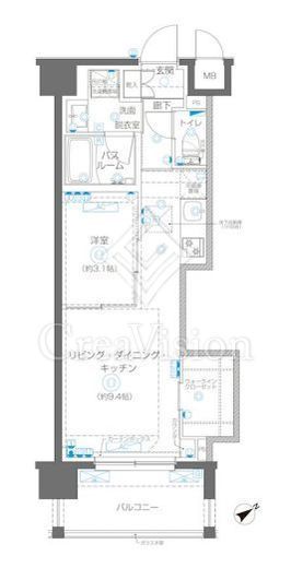 ZOOM立川CinemaSite　607号室　間取り