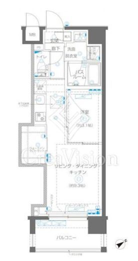 ZOOM立川CinemaSite　608号室　間取り