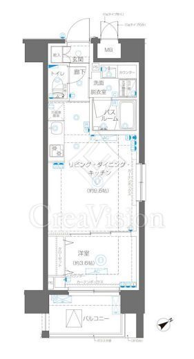 ZOOM立川CinemaSite　609号室　間取り